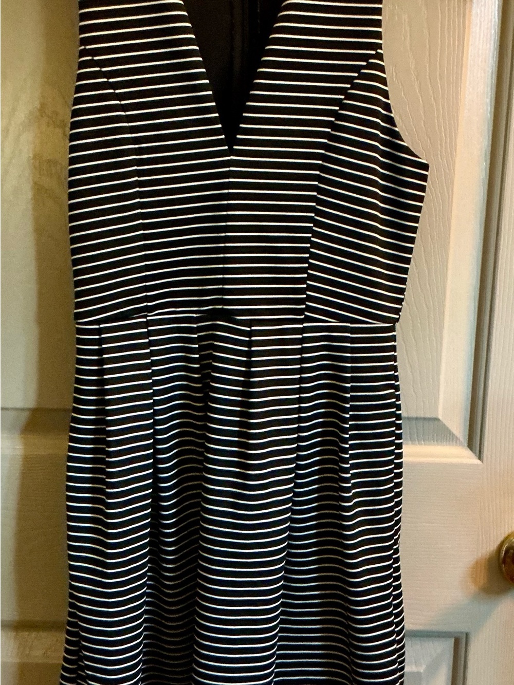 miami Black and White Striped Sleeveless Dress small